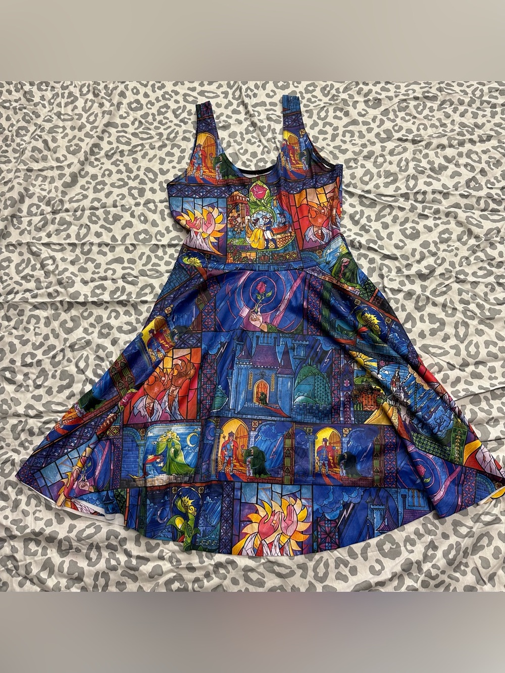 Blackmilk Disney Beauty and the Beast Tale as Old as Time skater dress size me